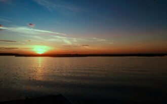 Por do sol no Rio Paraguai