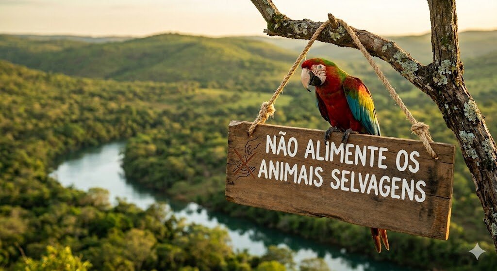 Selfie que custa caro: pousada é investigada e multada em R$ 50,5 mil por permitir que turistas alimentem e beijem araras