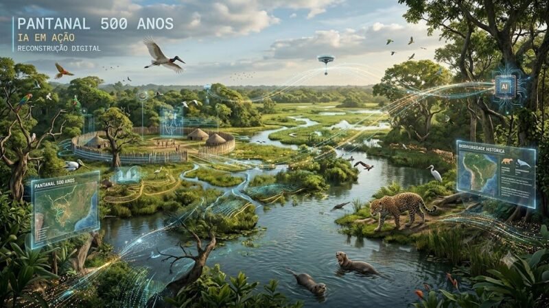 Vídeo com inteligência artificial recria o Pantanal como era há 500 anos